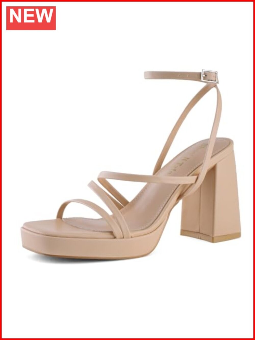 Chunky Platform Strappy Heels Square Toe Buckle Sandals